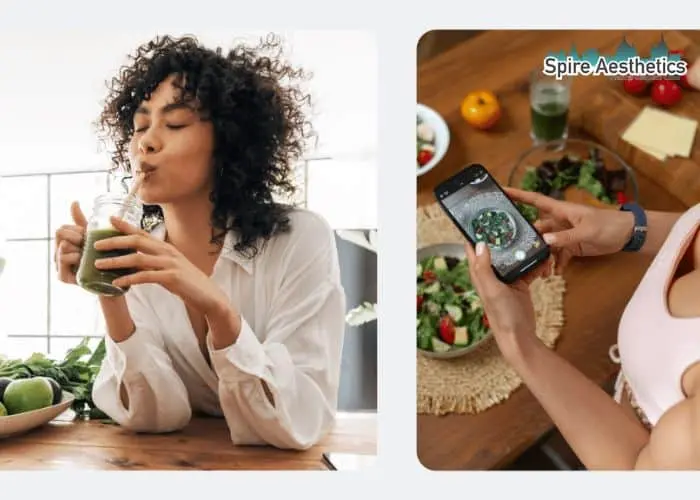 Image of woman looking into her diet and fat freezing Dumfries to improve her health